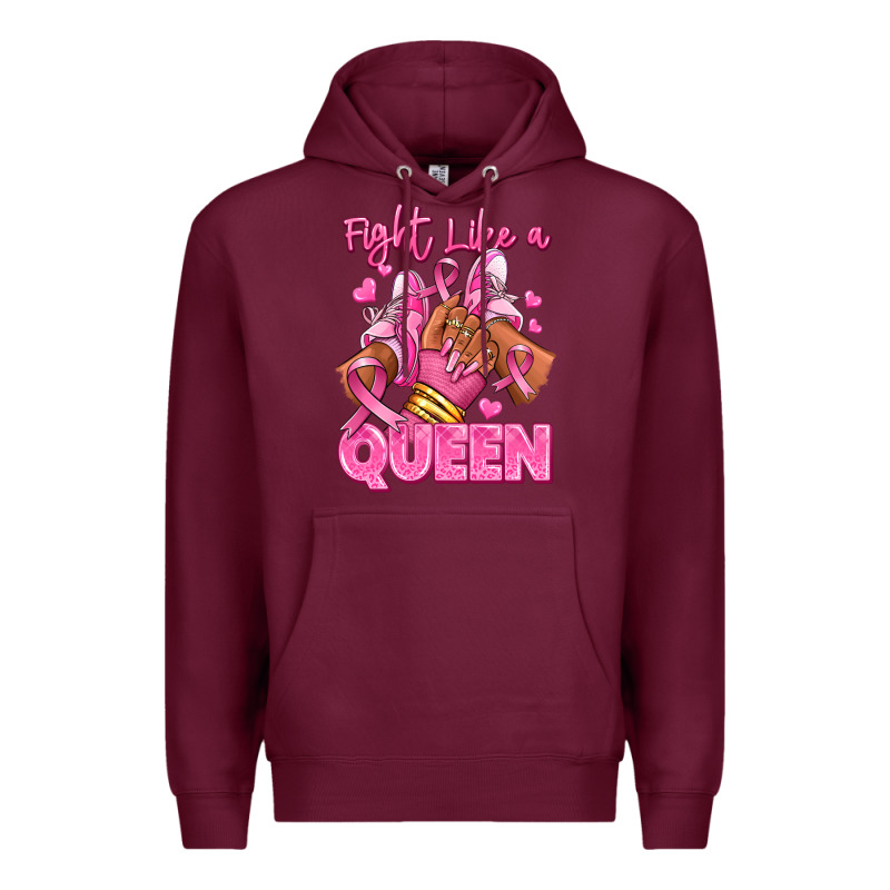 Survivor Queen Breast Cancer Afro Girl Sneakers Premium Hoodie by RanaPortraitStore | Teevron