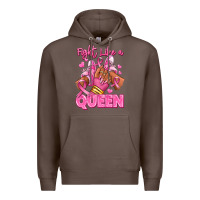 Coffee Survivor queen Breast Cancer afro girl sneakers Premium Hoodie - RanaPortraitStore