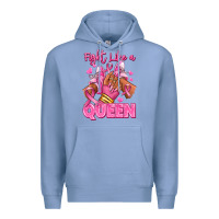 Colony Blue Survivor queen Breast Cancer afro girl sneakers Premium Hoodie - RanaPortraitStore