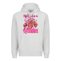 Dove Grey Survivor queen Breast Cancer afro girl sneakers Premium Hoodie - RanaPortraitStore