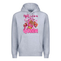 Heather Grey Survivor queen Breast Cancer afro girl sneakers Premium Hoodie - RanaPortraitStore