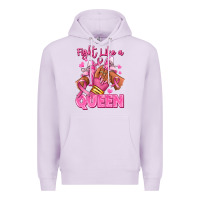 Lilac Survivor queen Breast Cancer afro girl sneakers Premium Hoodie - RanaPortraitStore
