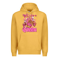 Mustard Survivor queen Breast Cancer afro girl sneakers Premium Hoodie - RanaPortraitStore
