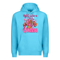 Ocean Blue Survivor queen Breast Cancer afro girl sneakers Premium Hoodie - RanaPortraitStore