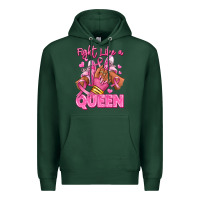 Sports Green Survivor queen Breast Cancer afro girl sneakers Premium Hoodie - RanaPortraitStore