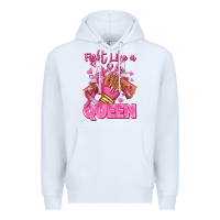 White Survivor queen Breast Cancer afro girl sneakers Premium Hoodie - RanaPortraitStore