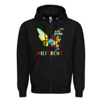 Black it's ok to be different Zipper Hoodie - MaliasSmallBusiness