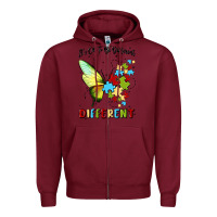 Burgundy it's ok to be different Zipper Hoodie - MaliasSmallBusiness