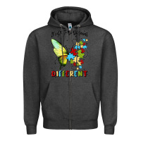 Charcoal Heather it's ok to be different Zipper Hoodie - MaliasSmallBusiness