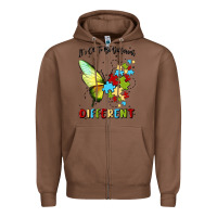 Chestnut it's ok to be different Zipper Hoodie - MaliasSmallBusiness
