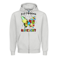 Dove Grey it's ok to be different Zipper Hoodie - MaliasSmallBusiness