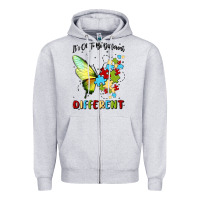 Heather Grey it's ok to be different Zipper Hoodie - MaliasSmallBusiness