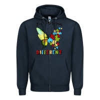 Navy it's ok to be different Zipper Hoodie - MaliasSmallBusiness