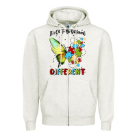Oatmeal Heather it's ok to be different Zipper Hoodie - MaliasSmallBusiness