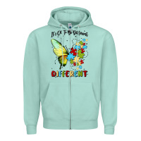 Seafoam it's ok to be different Zipper Hoodie - MaliasSmallBusiness