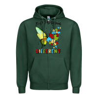 Sports Green it's ok to be different Zipper Hoodie - MaliasSmallBusiness