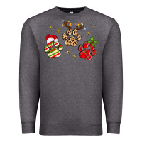 Charcoal Heather christmas paws Premium Sweatshirt - MaliasSmallBusiness