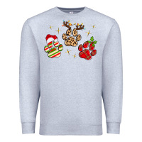 Heather Grey christmas paws Premium Sweatshirt - MaliasSmallBusiness