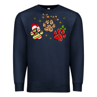 Navy christmas paws Premium Sweatshirt - MaliasSmallBusiness