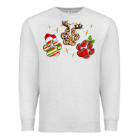 Oatmeal Heather christmas paws Premium Sweatshirt - MaliasSmallBusiness