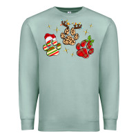 Seafoam christmas paws Premium Sweatshirt - MaliasSmallBusiness