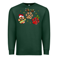 Sports Green christmas paws Premium Sweatshirt - MaliasSmallBusiness