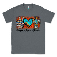Charcoal Heather peace love jesus Classic Tee - JahusDesignShop