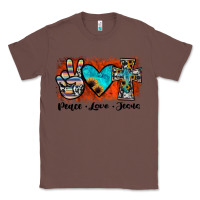 Chestnut peace love jesus Classic Tee - JahusDesignShop