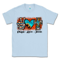 Dusty Blue peace love jesus Classic Tee - JahusDesignShop