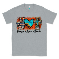 Heather Grey peace love jesus Classic Tee - JahusDesignShop
