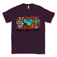 Plum peace love jesus Classic Tee - JahusDesignShop