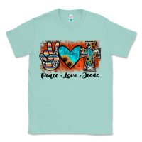 Seafoam peace love jesus Classic Tee - JahusDesignShop