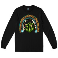 Black cactus rainbow Long Sleeve Tee - JahusDesignShop