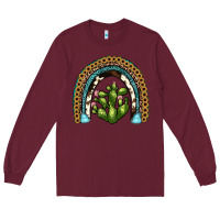Burgundy cactus rainbow Long Sleeve Tee - JahusDesignShop