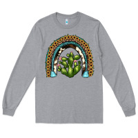 Heather Grey cactus rainbow Long Sleeve Tee - JahusDesignShop