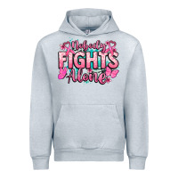 Heather Grey Nobody fights alone Cancer Awareness Urban Hoodie - HowdyJamesFarm