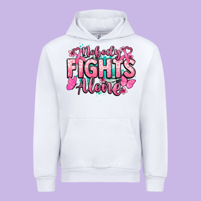 Nobody Fights Alone Cancer Awareness Urban Hoodie Designed By Howdyjamesfarm