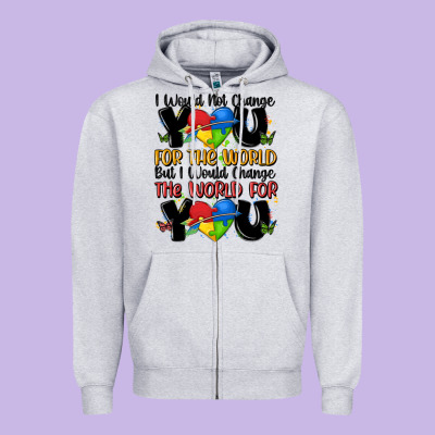 ı Would Not Change You Autism Zipper Hoodie Designed By Maliassmallbusiness