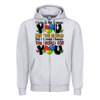 Heather Grey ı would not change you autism Zipper Hoodie - MaliasSmallBusiness