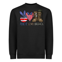 Black peace love america Heavyweight Sweatshirt - CowhideDigitalArt