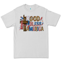 Dove Grey god  bless america with cross Premium Tee - RanaPortraitStore