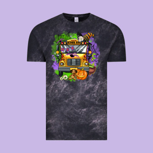 Halloween School Bus Vintage Tee Designed By Adodesignshop