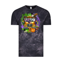 Cloud Black halloween school bus Vintage Tee - AdoDesignShop
