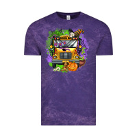 Cloud Purple halloween school bus Vintage Tee - AdoDesignShop