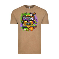 Vintage Coffee halloween school bus Vintage Tee - AdoDesignShop
