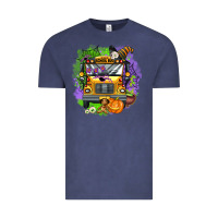 Vintage Denim halloween school bus Vintage Tee - AdoDesignShop