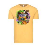 Vintage Mustard halloween school bus Vintage Tee - AdoDesignShop