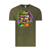 Vintage Olive halloween school bus Vintage Tee - AdoDesignShop