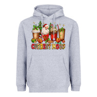 Heather Grey Christmas Santa coffee cups current mood Heavyweight Hoodie - MaliasSmallBusiness