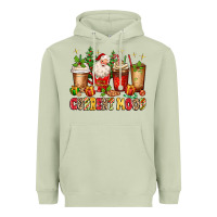 Matcha Christmas Santa coffee cups current mood Heavyweight Hoodie - MaliasSmallBusiness